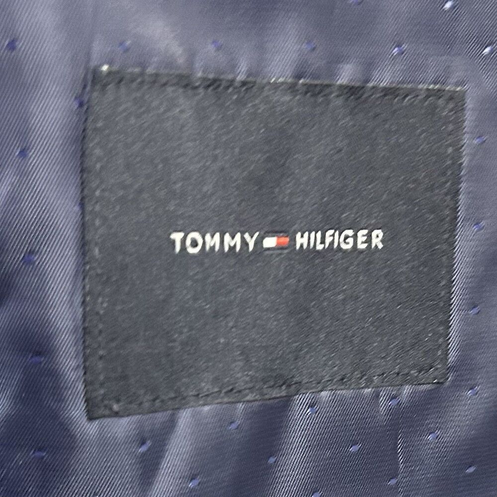 Tommy Hilfiger 44R Sport Coat Blue Glen Plaid 100% Cotton Two Button Vented - Picture 3 of 8